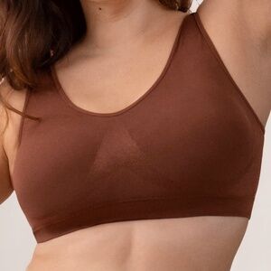 Shapermint Truekind® Everyday Throw-on Wireless Bralette Sz M Chocolate